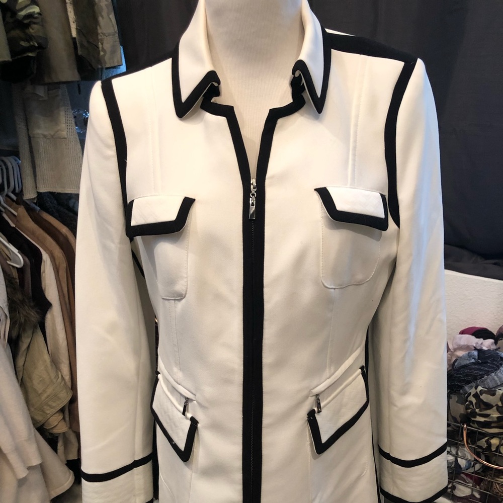 Black and White Military Dress Style Blazer